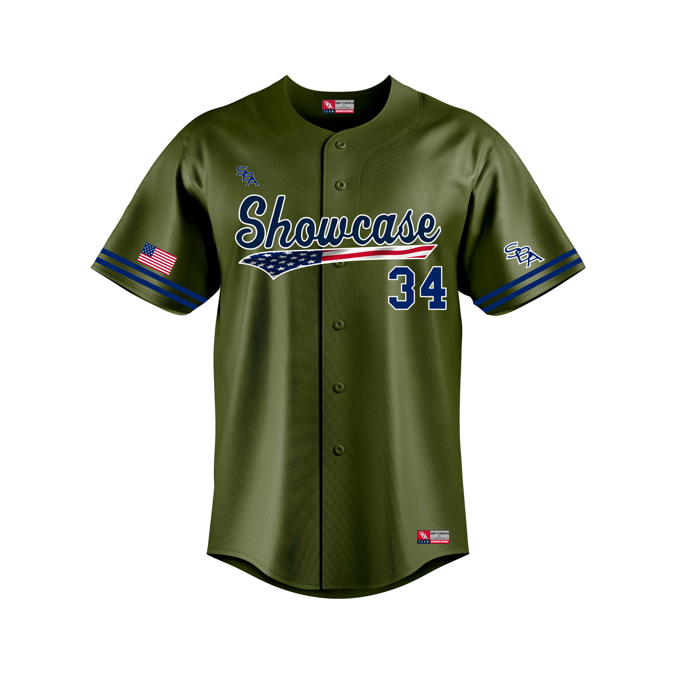 Showcase Baseball Academy White Classic Jersey SBA THREADS